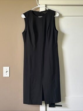 Banana Republic Black Sleeveless Midi Sheath Dress with Front Slit